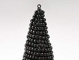 Beaded cone showing how to finish the top of the hat accessory